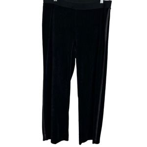 Hanes‎ Black Casual Athletic Drawstring Velour Pants Women's Size Small Petite